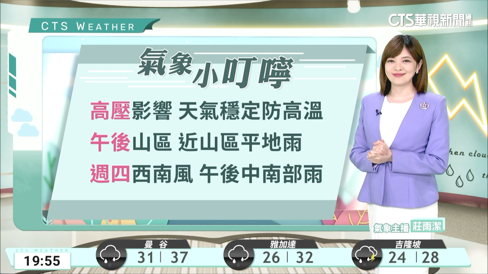 高溫炎熱 留意午後局部短暫雷陣雨