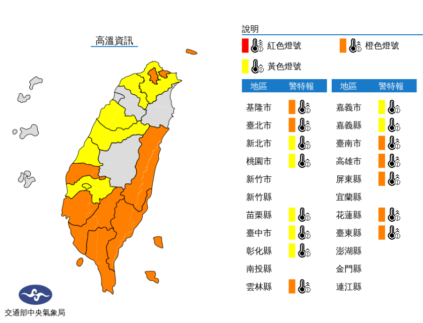 高溫資訊／氣象局提供
