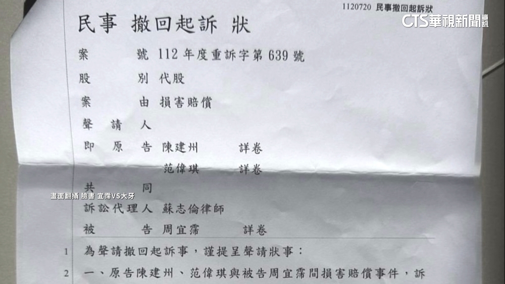 大牙才收撤告通知　黑人陳建州再提告刑事「誹謗」
