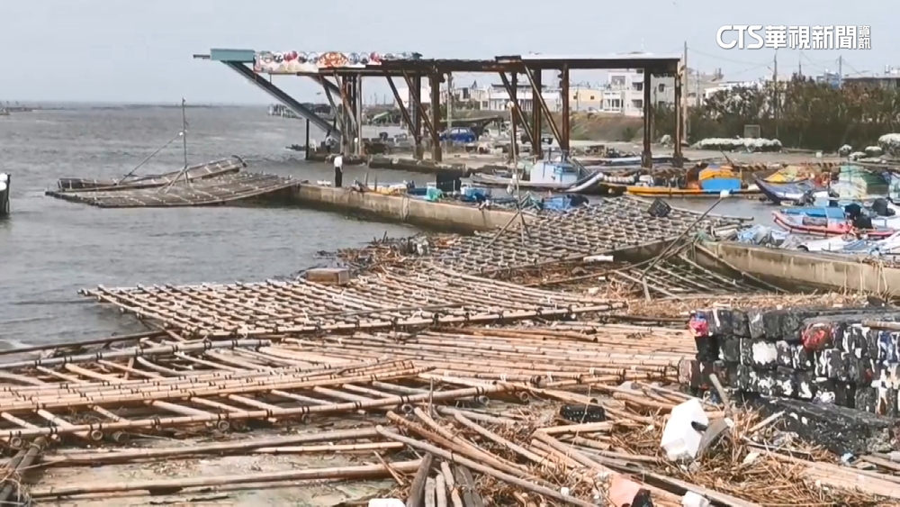 杜蘇芮侵台農漁損失　嘉縣沿海蚵棚大量損毀