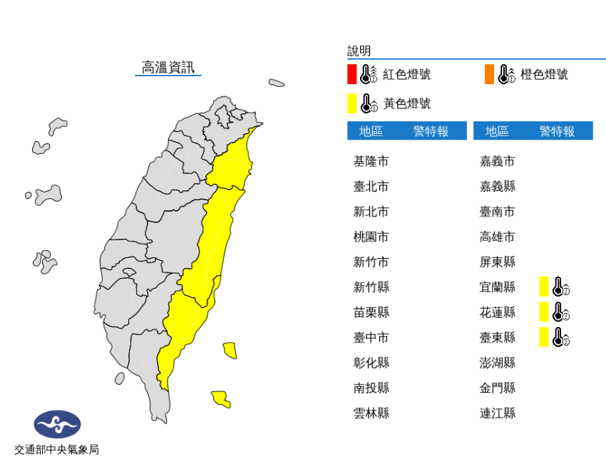 高溫資訊／氣象局提供