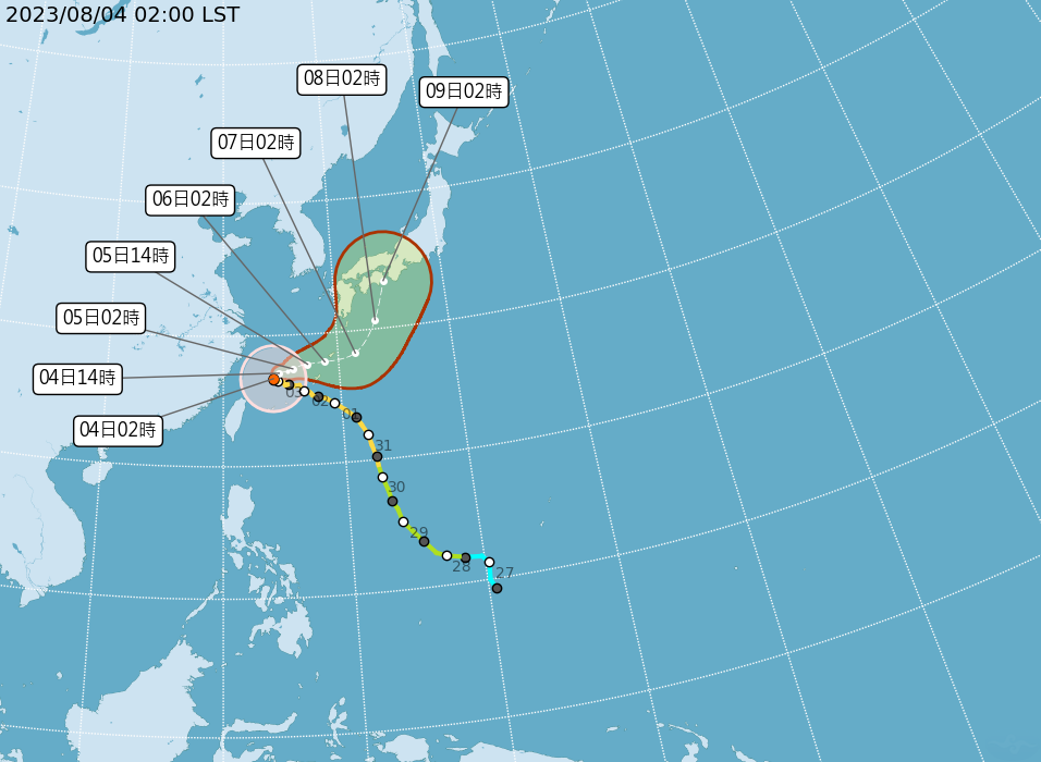 颱風路徑／氣象局提供