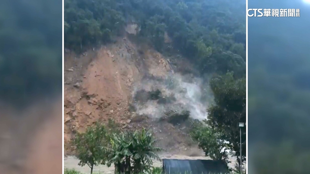 埔里蜈蚣里山壁大片坍塌　目擊民眾驚喊：都崩了！
