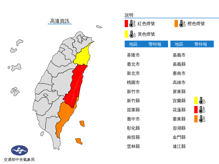 高溫資訊／氣象局提供