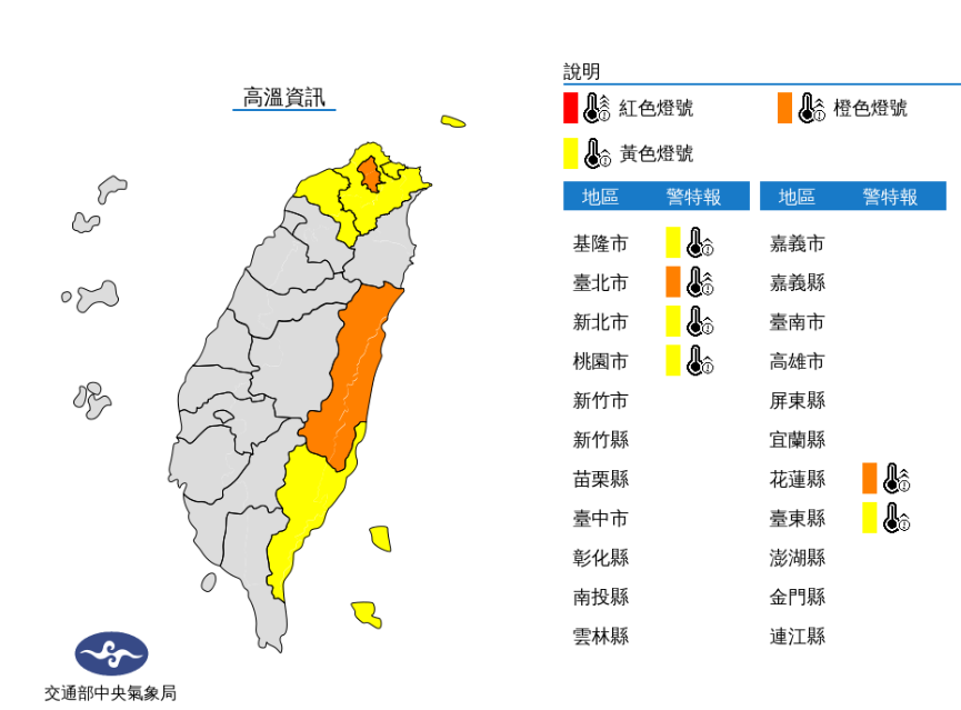 高溫資訊／氣象局提供