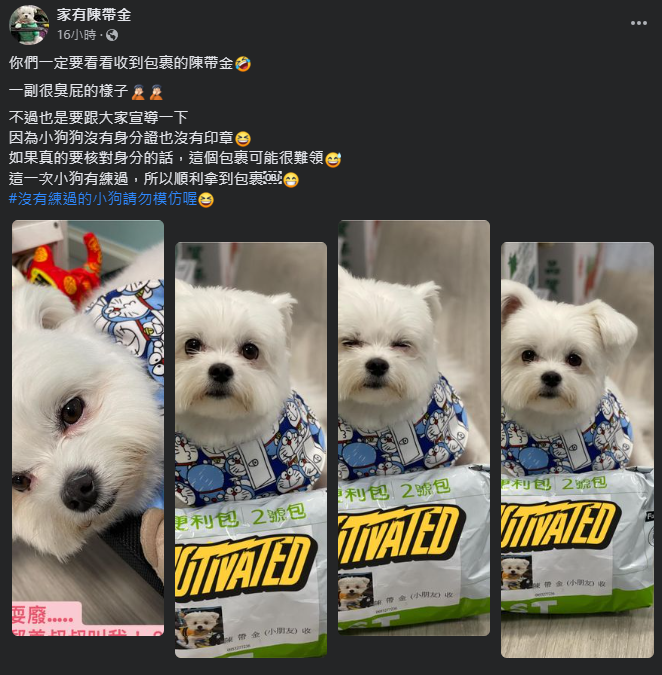 圖翻攝自 家有陳帶金 臉書