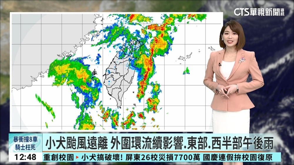 小犬颱風遠離　外圍環流續影響.東部.西半部午後雨