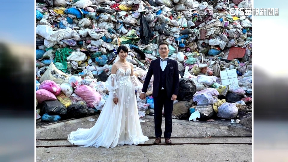 盼重視垃圾問題　「不驚臭」！　新人南投垃圾山拍婚紗
