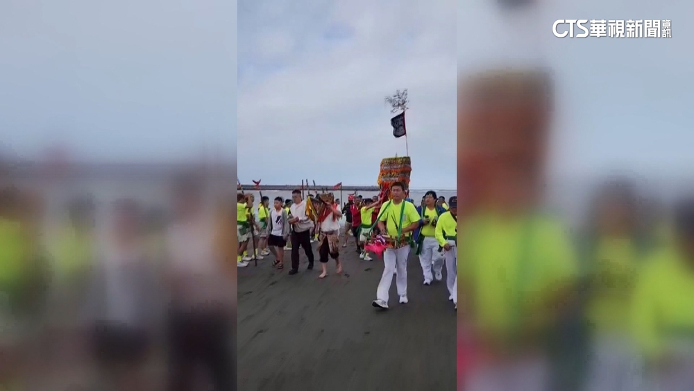 建醮請水外海現「金色王船？」　專家：疑晨光折射水