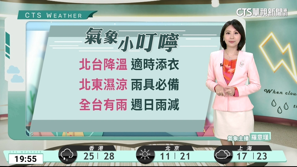 東北季風及華南雲雨區影響　各地雲多偶雨，氣溫涼