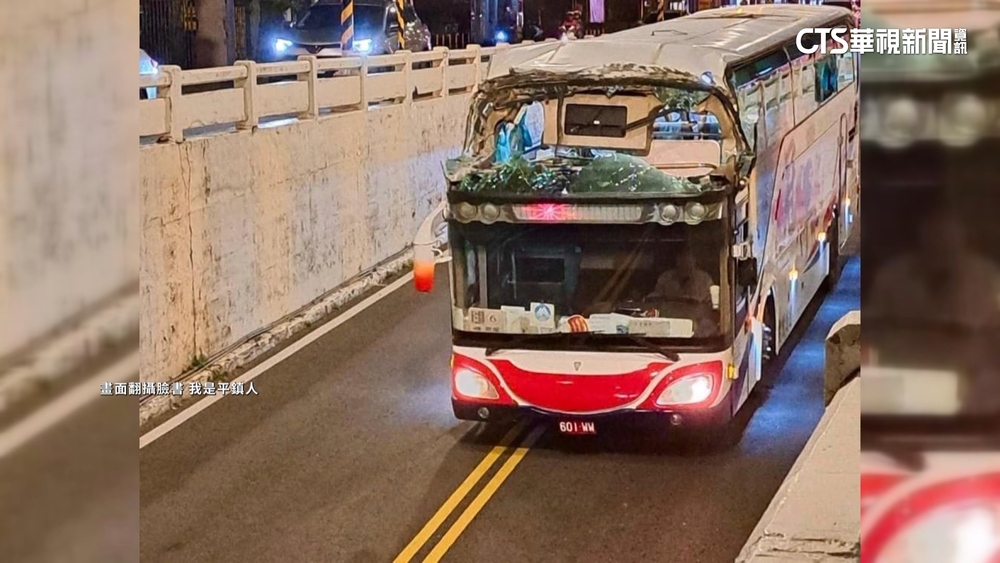 桃園某護專校車誤闖地下道　玻璃碎裂駕駛輕傷