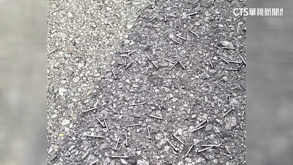 台中多條道路釘子刺爆胎　蔡壁如團隊也受害