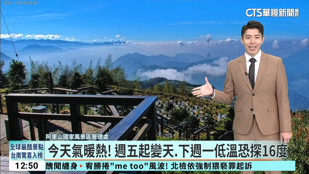 今天氣暖熱！　週五起變天.下週一低溫恐探16度