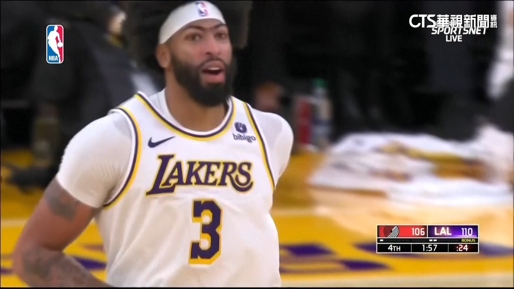 詹皇因傷缺陣湖人照贏　AD攻30分.八村壘19分