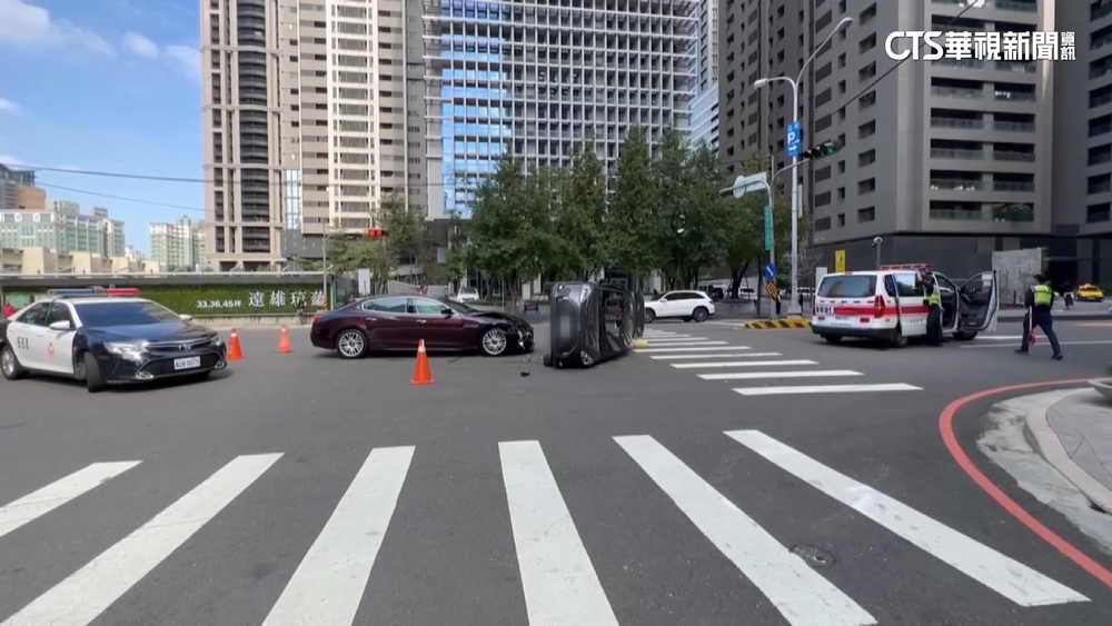 台中休旅車左轉遭「海神」撞翻！　駕駛恐賠逾百萬