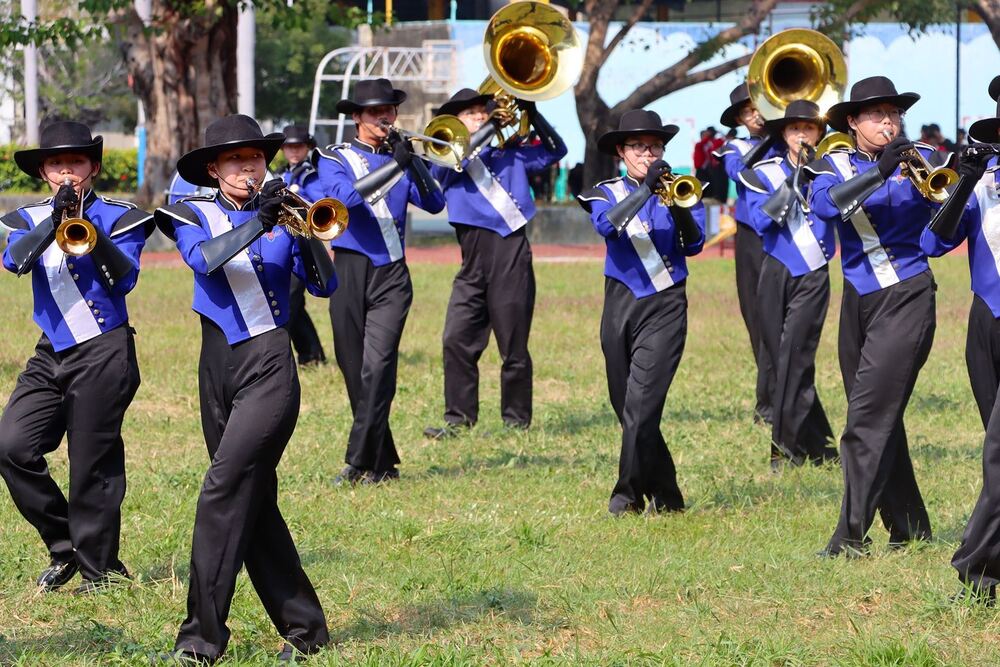 高雄高商樂旗隊排練展現吹奏默契 / 圖片來源 高雄市政府
