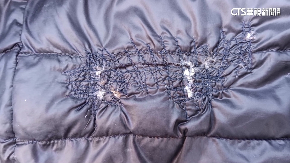 羽絨衣破2公分小洞送修補　慘變10公分蜘蛛網