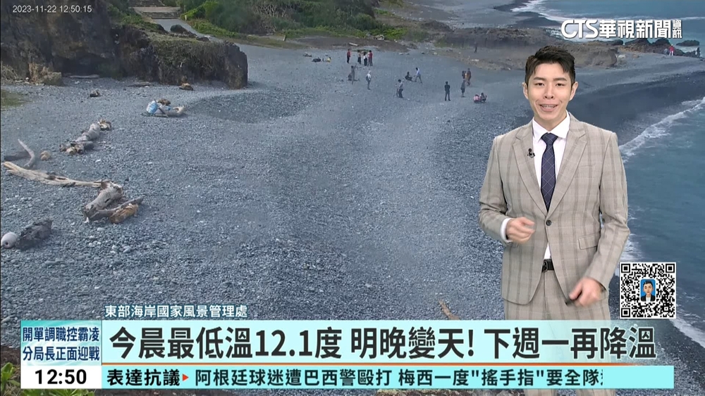 今晨最低溫12.1度　明晚變天！　下週一再降溫