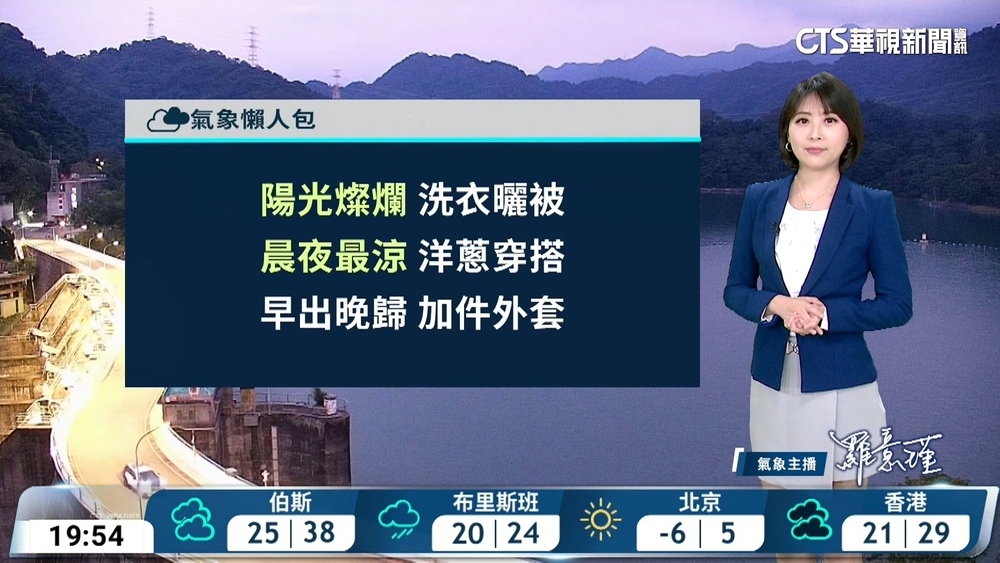 明日夜溫差大　晚間東北季風增強轉濕涼