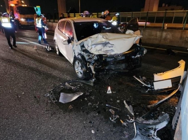 11月25日國1北向50.8公里事故。圖／高公局提供