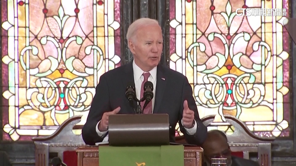 拜登南卡教堂演說被打斷　民眾高喊加薩停火