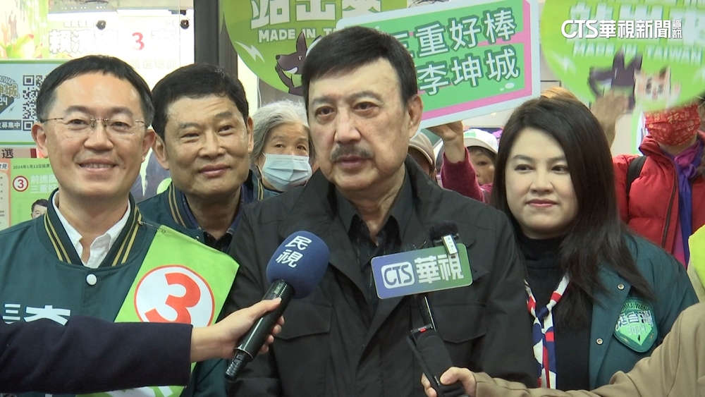 余天合體李坤城助選　蔡明堂拜票大打在地牌