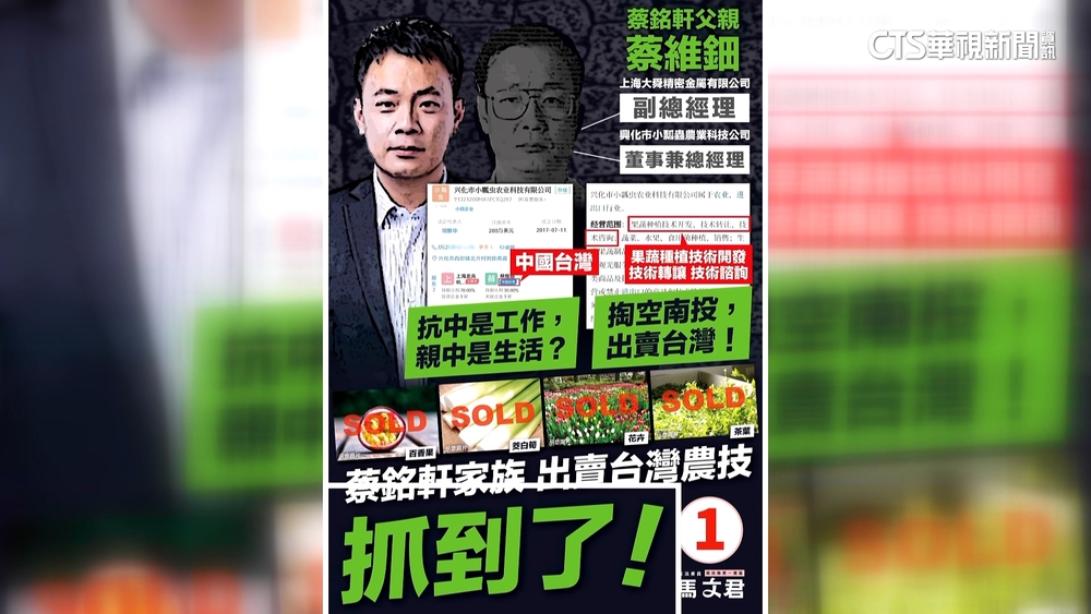 馬文君控蔡父農業技術賣中　蔡銘軒偕父母淚駁