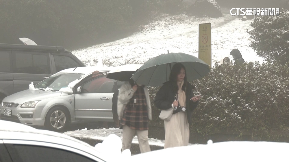 最強寒流太威！「海拔800米」陽明山二子坪下雪了
