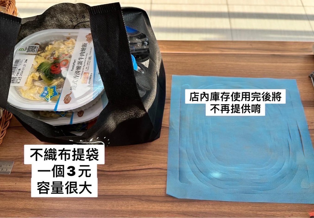 減塑行動！　全家2/10起停止提供免費提網