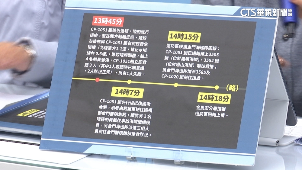 中船翻2死！徐巧芯揭吹哨者爆「時間對不上」　海巡：無造假