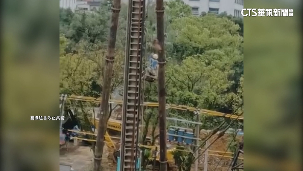 驚險！　工人吊掛6層樓沒防護　重心不穩險墜地