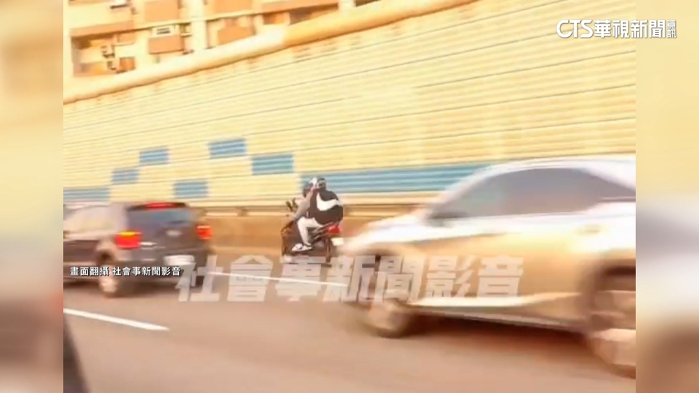 機車雙載闖國道！路肩飆6公里　車速比四輪還快