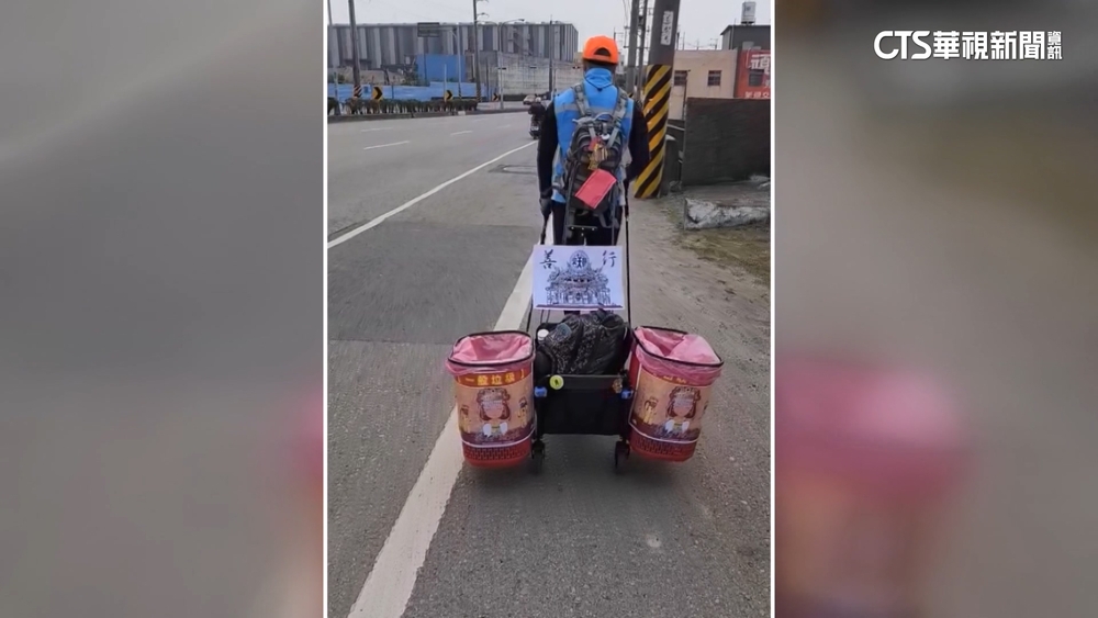 香燈腳拖2洗衣籃進香沿途「類淨灘」　眾信徒感動