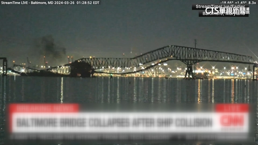 美大橋遭貨櫃船撞斷！　多車落水　逾20人墜橋搜救中