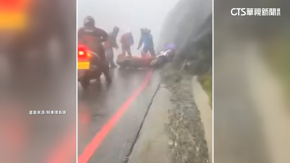 挑戰環台之旅　馬來西亞騎士不敵強風被吹倒