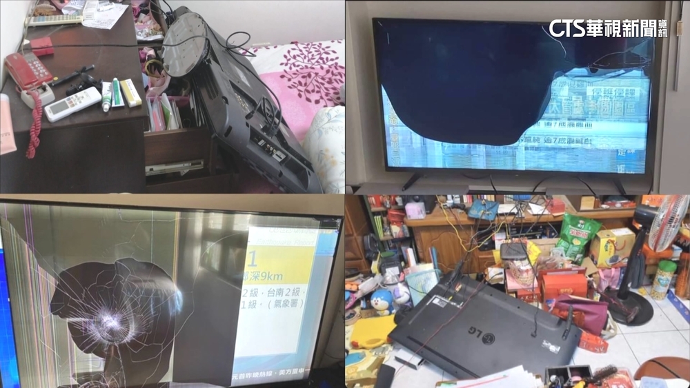 電視機成強震受災戶　電器行：開業50年來首見