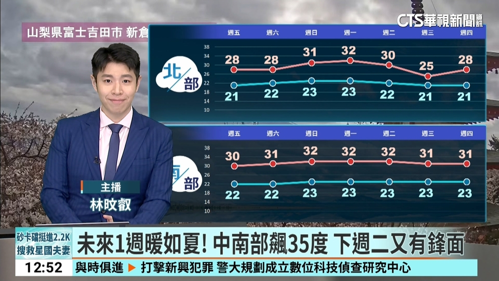 明水氣增多.雨區變廣　北部.東北部午後留意陣雨