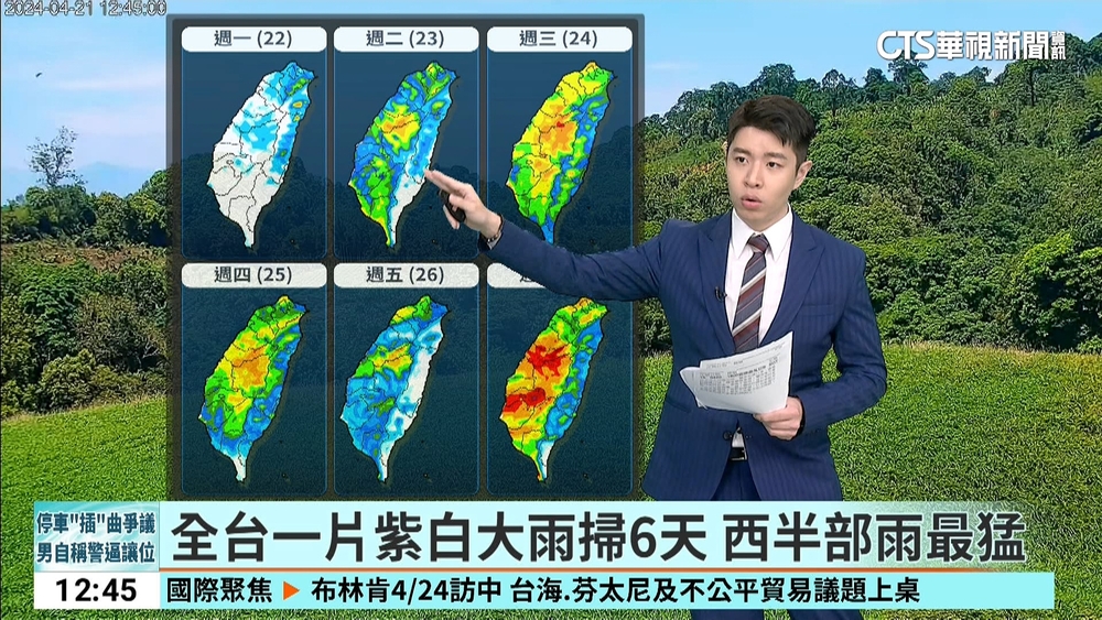 2波鋒面雨彈狂炸 本週降雨「半台灣紫白」