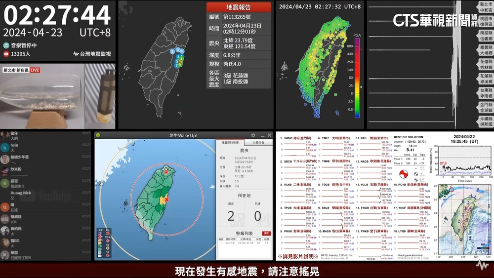 整夜搖不停！「地震監測頻道」一度湧13萬人收看
