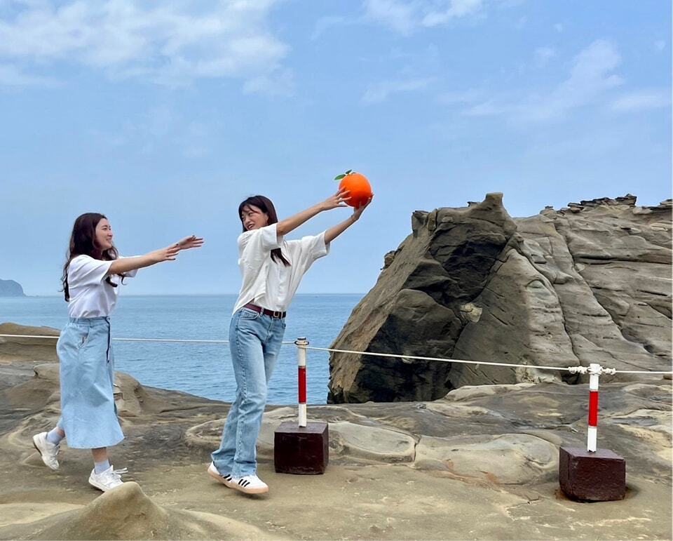 象鼻岩斷鼻意外轉生成超萌水豚君　區公所租借水果道具供民眾拍照