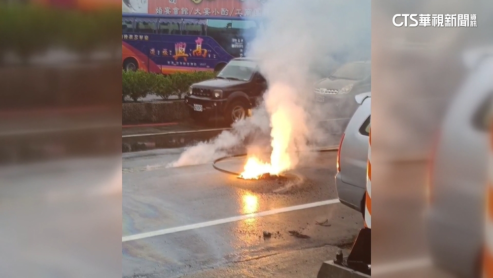 竹東鳥類誤觸高壓電　電線脫落引火路面「燒出洞」