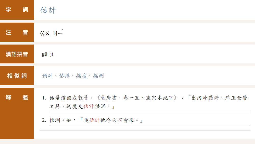 圖片翻攝自 重編國語辭典修訂本