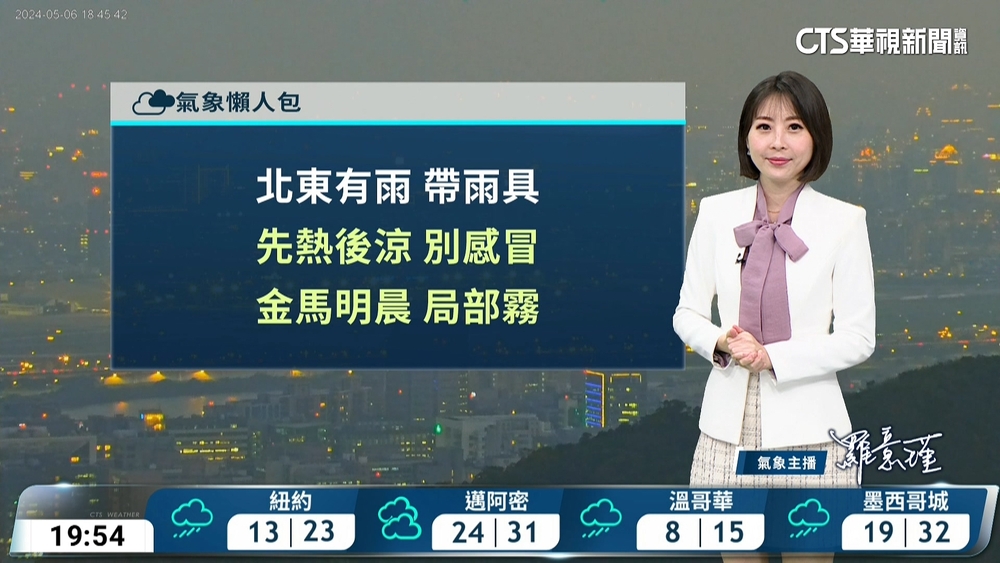 西晴東雨　東半部較大雨勢