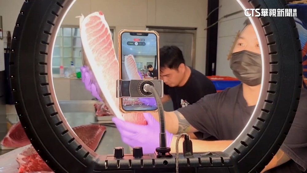 東港黑鮪魚夯！　水產店花近50萬標貨　直播鮪魚分切秀