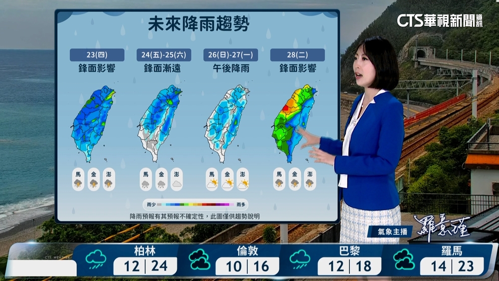 鋒面影響容易下雨 留意短延時強降雨