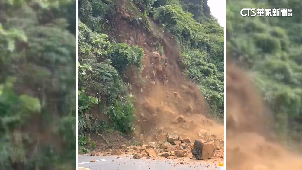 疑下雨土石鬆動　潮境公園旁山崩波及10車2傷