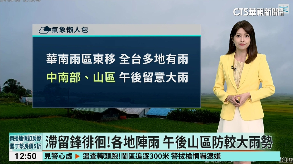 滯留鋒徘徊！各地陣雨　午後山區防較大雨勢