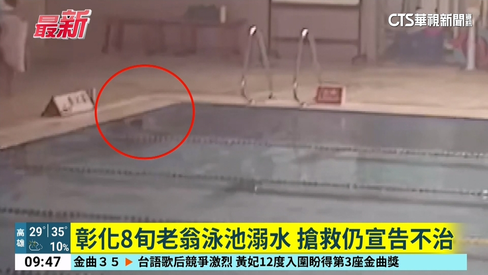 彰化8旬老翁泳池溺水　搶救仍宣告不治