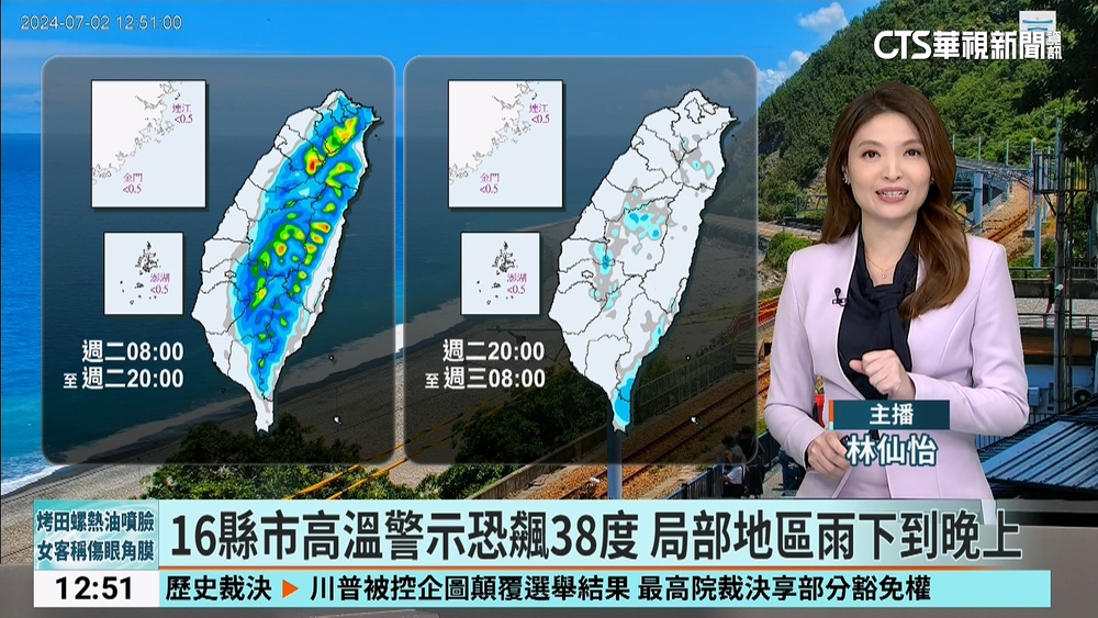 高溫炎熱注意熱傷害 中部以北午後易有局部大雷雨