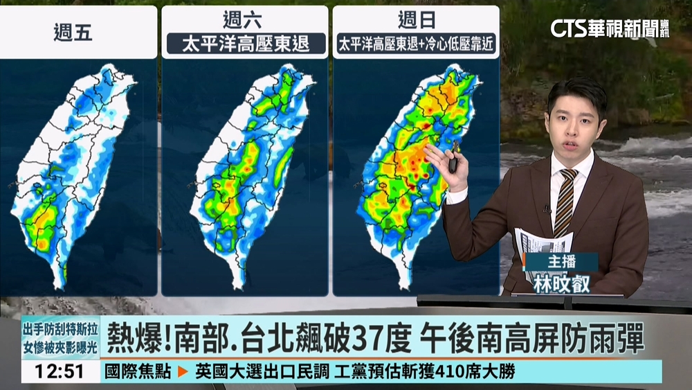 熱爆！南部.台北飆破37度　午後南高屏防雨彈